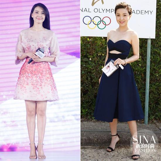 高圓圓、郭采潔示范一字鞋