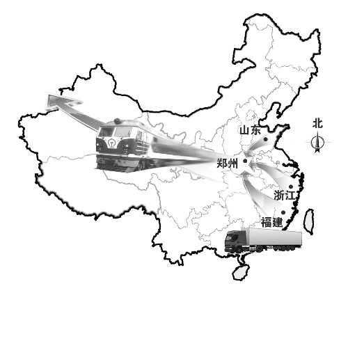 　未來將有更多沿海城市的貨物集中到鄭州，然后搭乘鄭歐班列出口歐洲。扈森 制圖