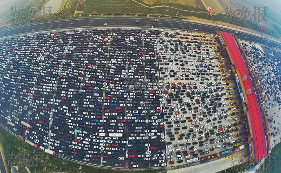 車流航拍。