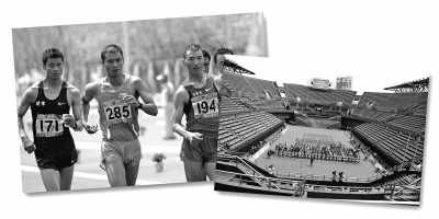 左圖:5月10日,遼寧隊選手耿志耀(左一)在十二運男子50公里競走比賽中。 　　新華社記者 李 鋼攝 　　右圖:6月10日,十二運網(wǎng)球團體賽在大連正式開拍,部分比賽遭遇了“零觀眾”的尷尬場面。 　　人民視覺