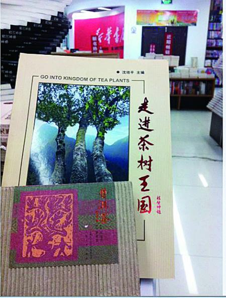 今天上午，記者在普洱市振興大道上的新華書店內(nèi)發(fā)現(xiàn)，沈培平主編的《走進茶樹王國》、《普洱茶連環(huán)畫》兩種書還在售