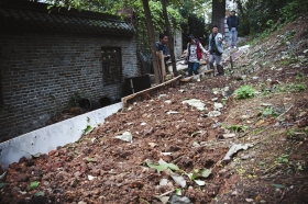 27日，天心區(qū)青山祠福王墓附近，小山坡被人開墾成梯田種菜?！　D/實(shí)習(xí)生蔣麗梅