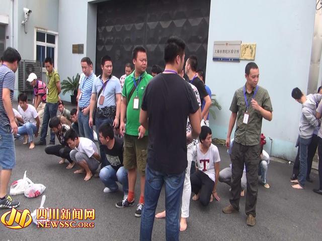 公安局管抓捕詐騙公司現(xiàn)場(chǎng)（警方視頻截圖）。