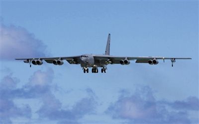 美軍B-52戰(zhàn)略轟炸機(jī)。其為韓三大核保護(hù)傘之一。