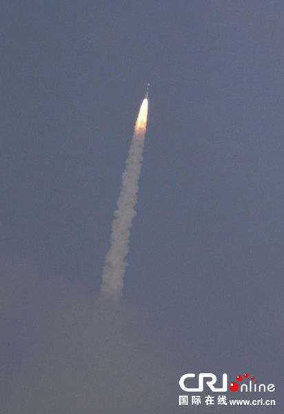 11月5日，在印度斯里赫里戈達(dá)島，極地衛(wèi)星運(yùn)載火箭（PSLV-C25）攜帶印度首枚火星探測器“曼加里