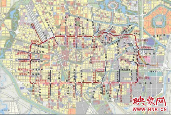 鄭州地鐵5號(hào)線線路圖。