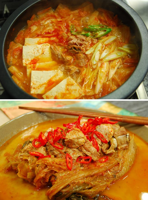 　　上圖為金槍魚泡菜湯,下圖為泡菜雜燴湯。