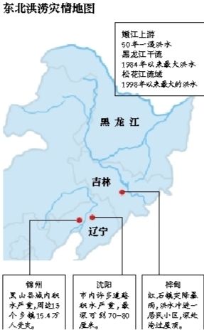 受持續(xù)降雨的影響，嫩江、松花江、黑龍江等3條大江同時(shí)出現(xiàn)超警戒水位的流域性大洪水