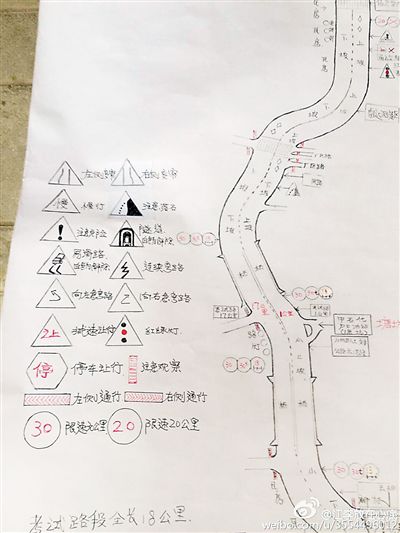 大叔手繪7米長(zhǎng)卷，為考“科目三”真是拼了