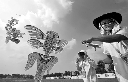 7月30日，第七屆全國(guó)農(nóng)運(yùn)會(huì)首項(xiàng)賽事——風(fēng)箏比賽在南召縣開賽