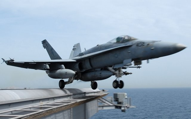 資料圖：美軍F-18艦載機。