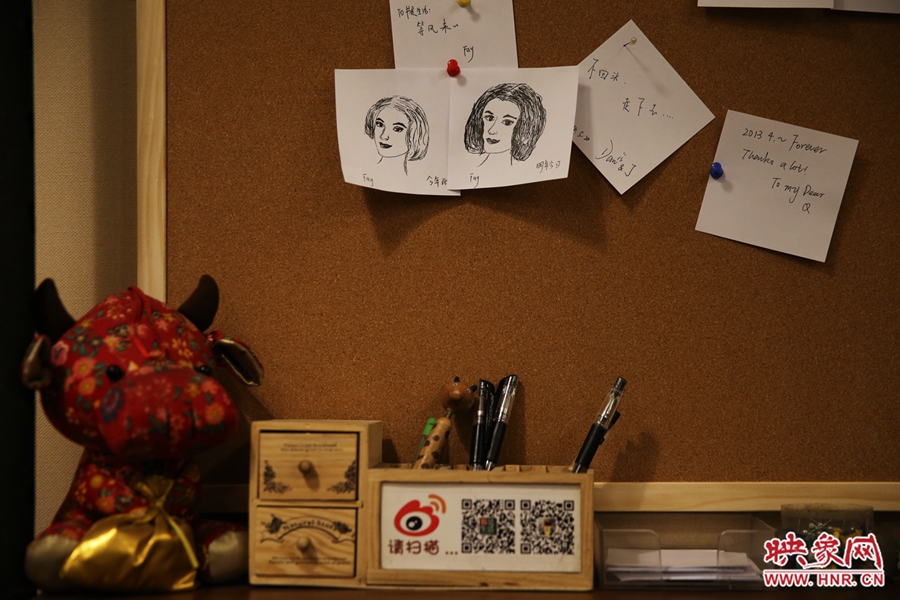 書店內(nèi)留言板一角。